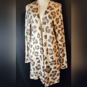 Tees 2 ur Door L/XL Animal Print Open Front Cardigan